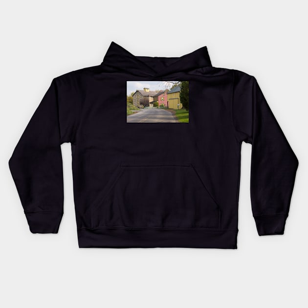 Amish street scene Kids Hoodie by sma1050